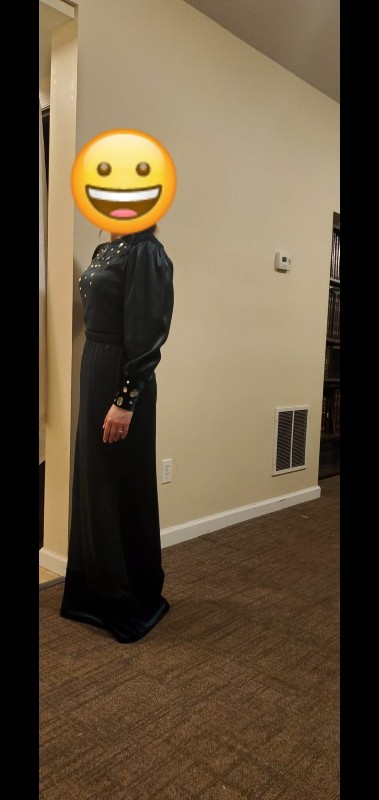 Gorgeous rich silk green gown for sale