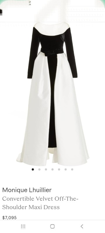 Black/ ivory Designer gown for sale