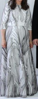 Beautiful White and Black Exquisite Gown for Sale
