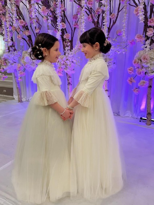 Custom ivory little girls gowns