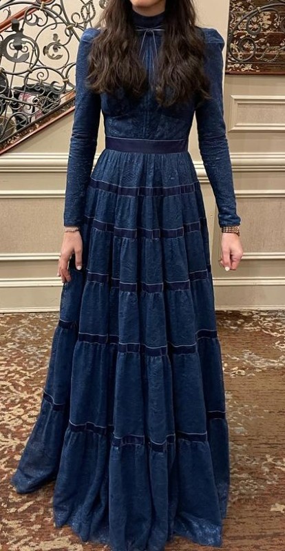 Beautiful blue Janique gown for sale