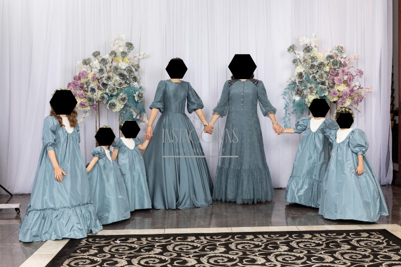 Magnificent custom blue mother of the bride gown for sale