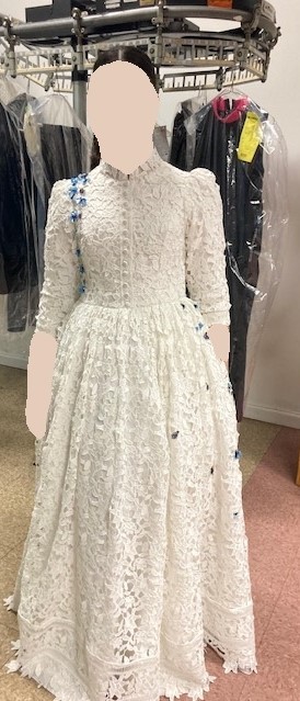 stunning lace off white sister of the bride gown for sale or rent