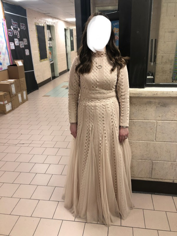 Elegant taupe gown in perfect condition for sale