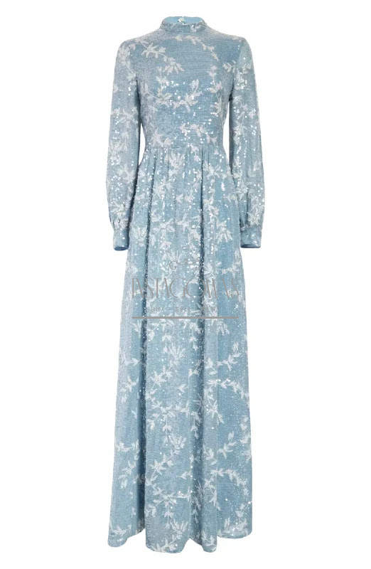 Gorgeous Erdem Kara Sequin Vine Long Sleeve Gown Gown for Rent or Sale