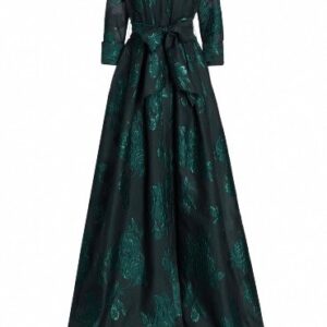 Elegant hunter green Teri Jon gown for rent/sale