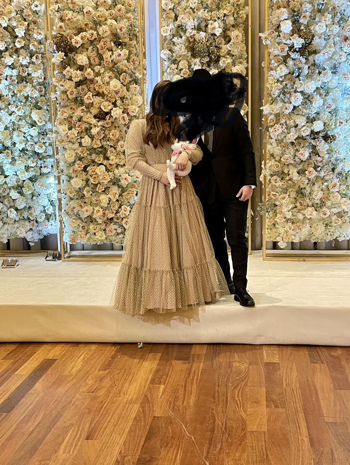 Gorgeous exquisite gown with tulle over lay for sale