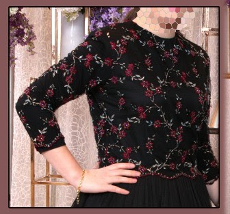 Custom Black Gown with Color-beaded Top for sale