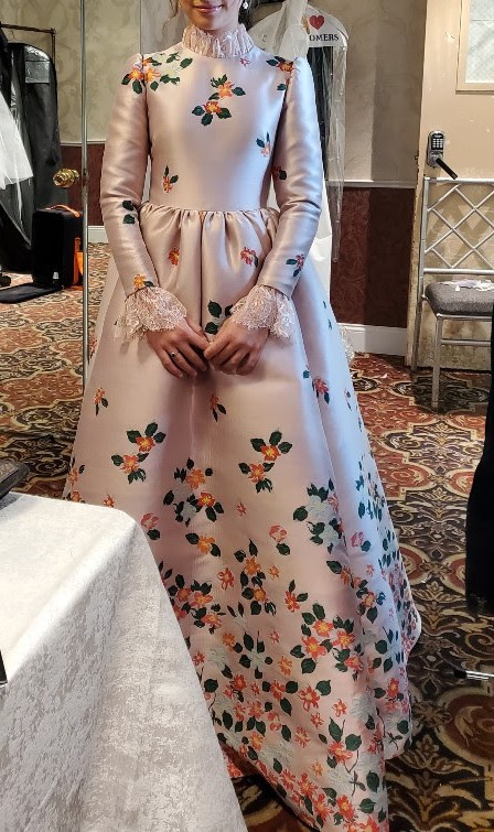 Sister of bride pink designer gown for sale