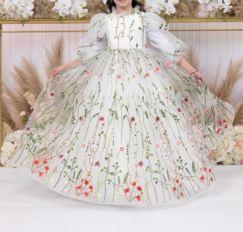 Beautiful embroidered girls gown for rent/sale
