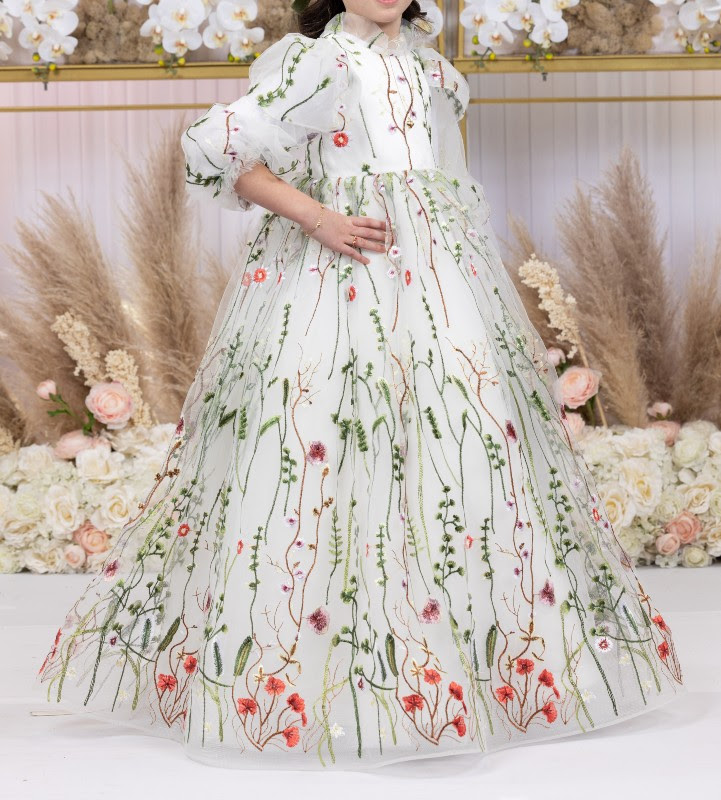 Beautiful embroidered girls gown for rent/sale