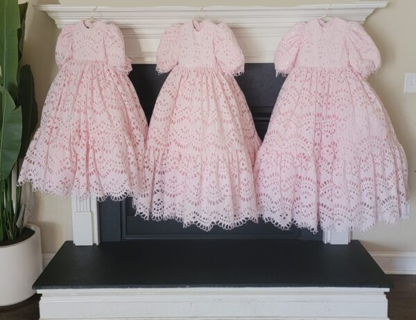 Magnificent Brand New Custom made Pink Cut Out Lace Gowns for Sale