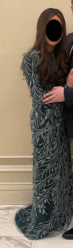 Stunning custom green gown for sale