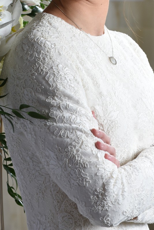 Gorgeous Ivory Custom Designed Bridal Lace Dress for Sale