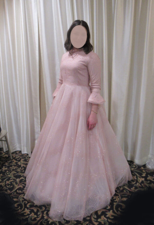 Champagne pink gown from exquisite gown for sale