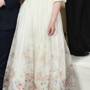 custom made cream floral gown for sale