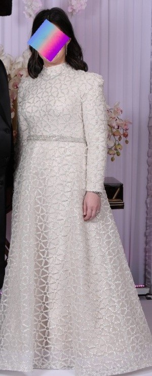 Custom white with beige lining gown for sale