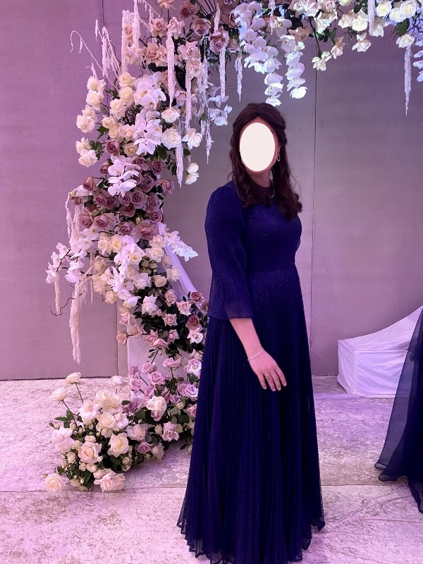 Navy blue Exquisite gown for sale