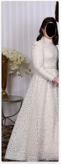 Custom white with beige lining gown for sale
