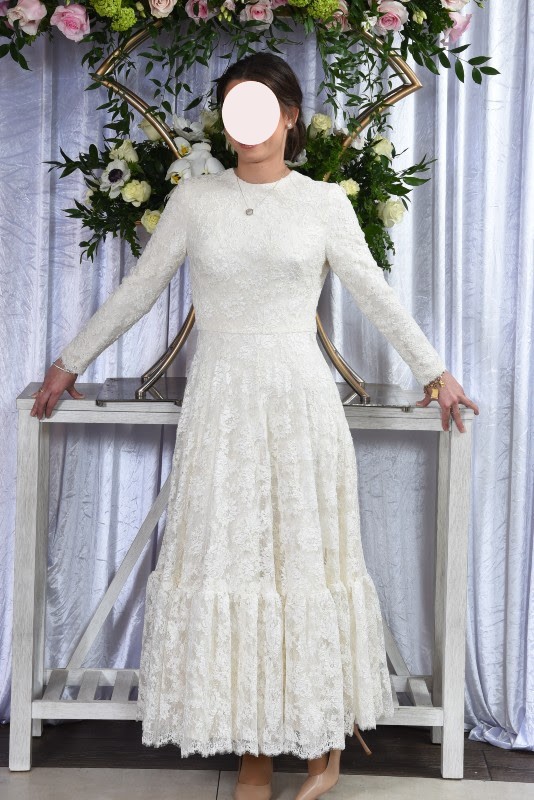 Gorgeous Ivory Custom Designed Bridal Lace Dress for Sale