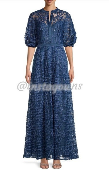 Beautiful Brand Name by Theia deep blue gown for sale