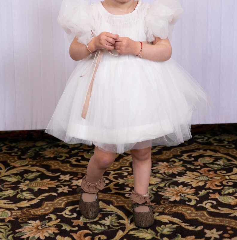 Adorable White Toddler Tulle Gown for sale