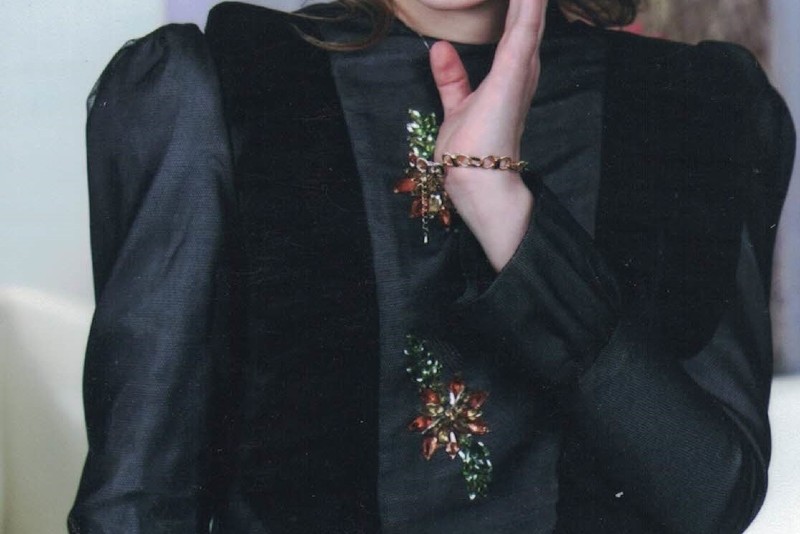 Beautiful black tulle dress lined with white lining and beading in the front for sale