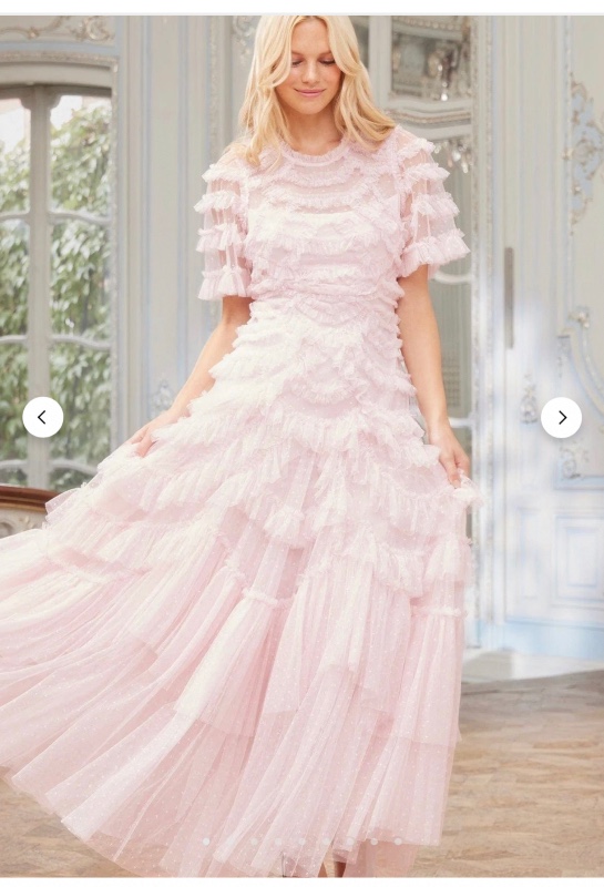 Elegant needle and thread pink sister of the bride gown for sale