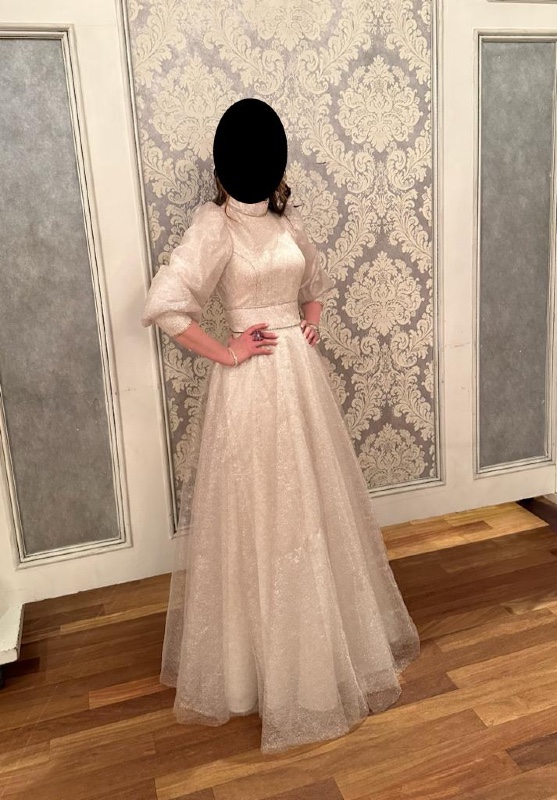 Beautiful custom made blush, pink , ivory gown for sale