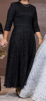 Elegant black lace gown for sale