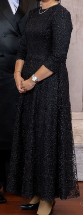 Elegant black lace gown for sale