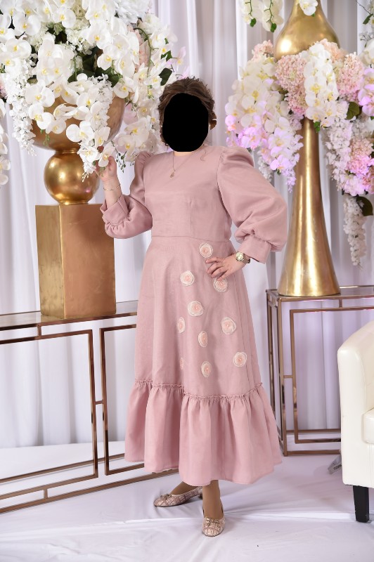 beautiful mauve organza gown with flowers for sale