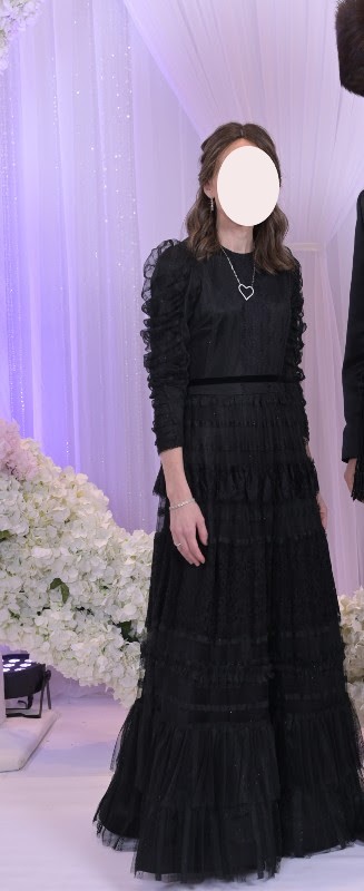 Dreamy black elegant tulle shimmery gown for sale
