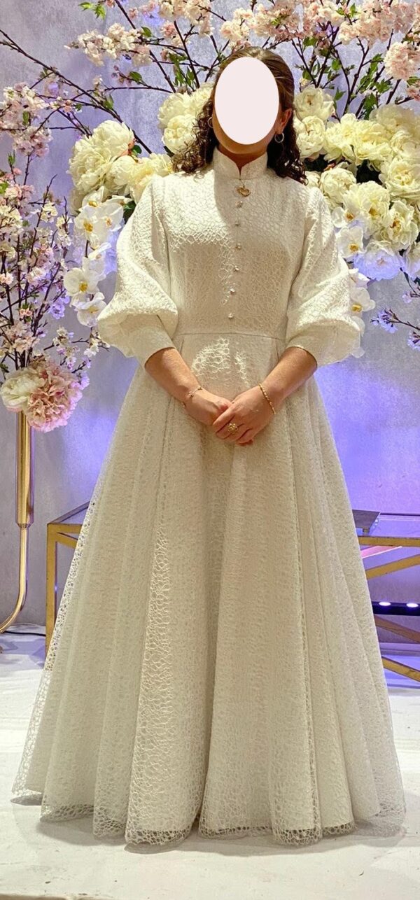 Slenderizing White/Ivory Custom Gown for sale