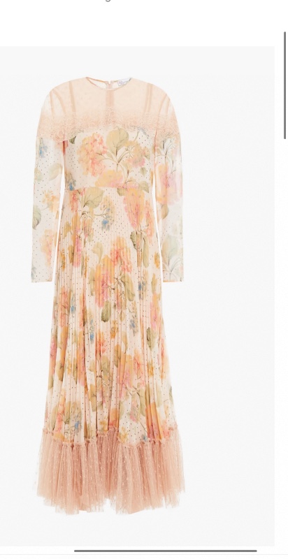Gorgeous red Valentino floral midi dress/gown for rent