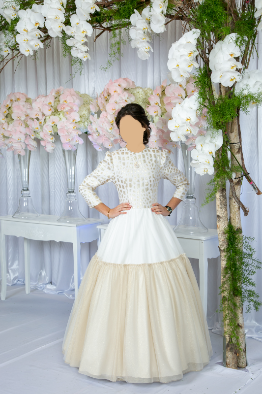 Beautiful Charme ivory and gold gown for sale