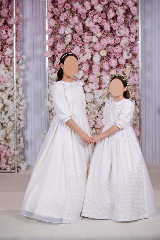 Custom girls Ivory organza gowns for sale