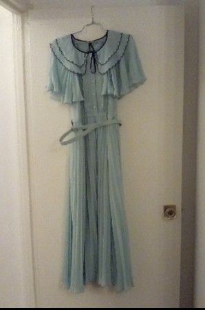 Flowy Chiffon Scallop Collar Midi Dress for sale