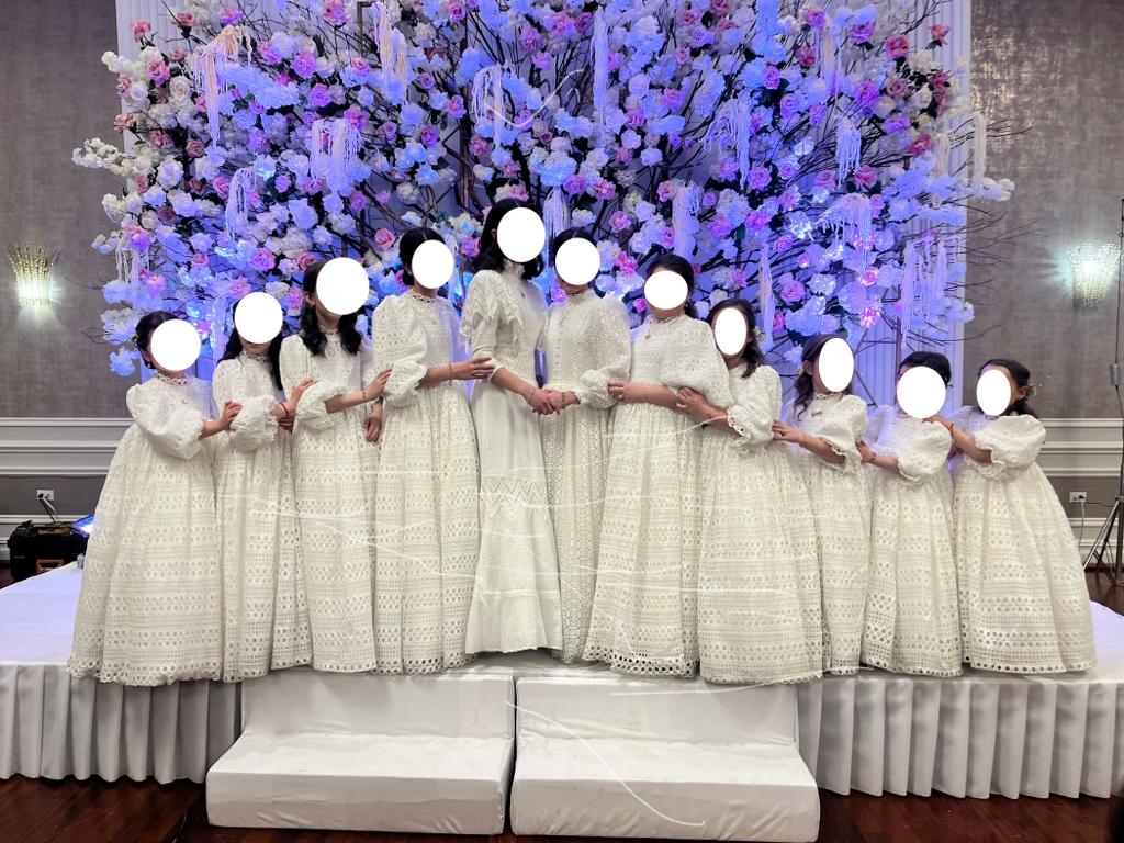 Five White girls gown for sale