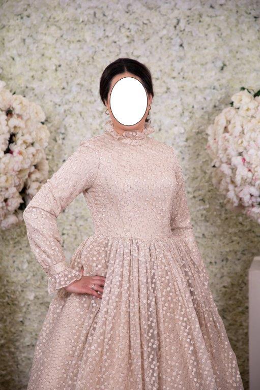 Beautiful custom made pink n gold shimmer gown for sale