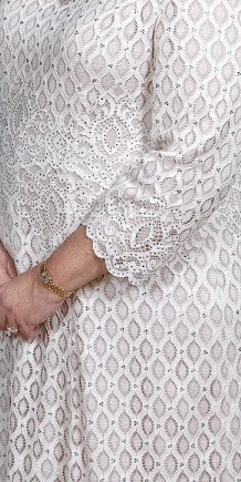 Regal ivory lace gown for sale