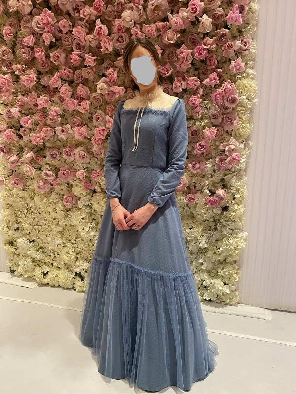 Stunning Custom light blue gown for rent