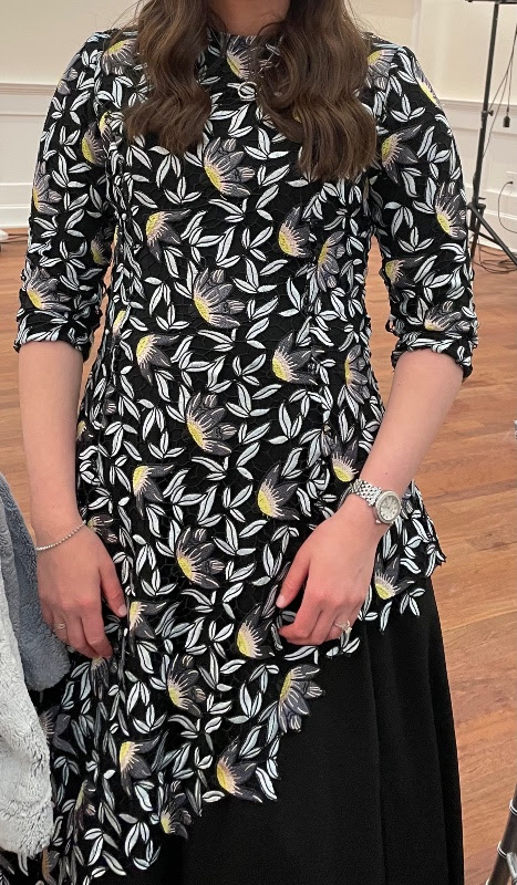 Beautiful custom black and floral gown for sale
