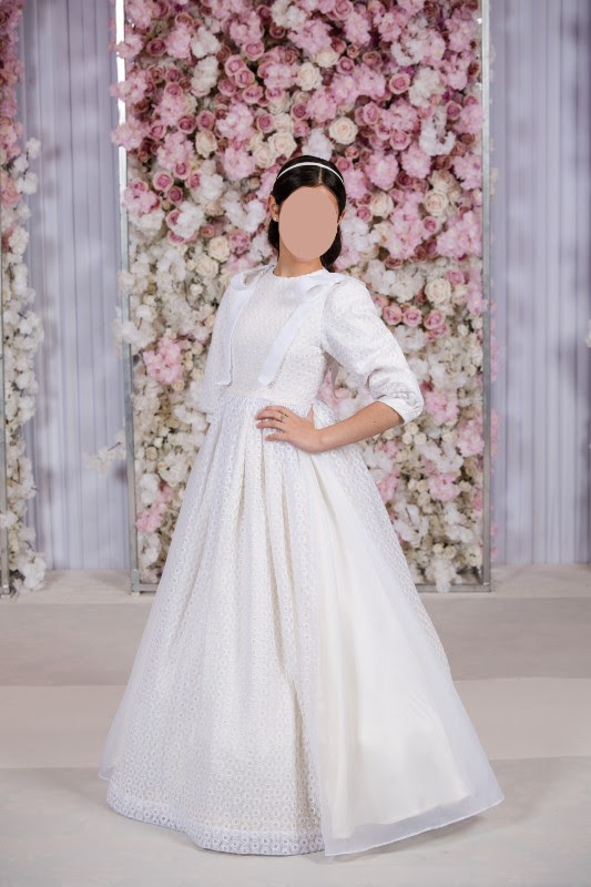 Custom girls Ivory organza gowns for sale