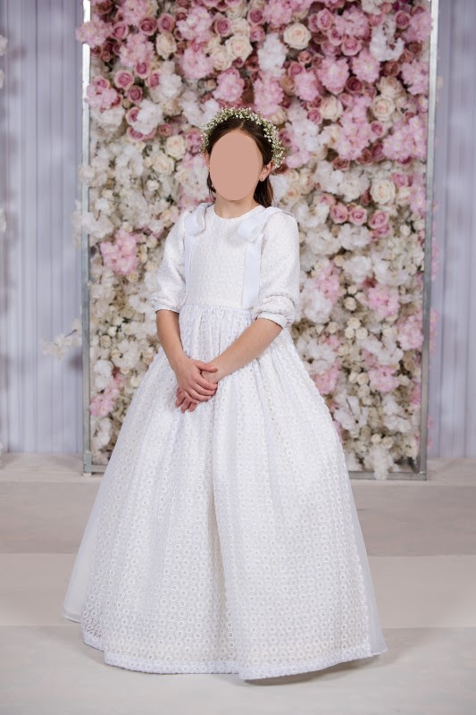 Custom girls Ivory organza gowns for sale