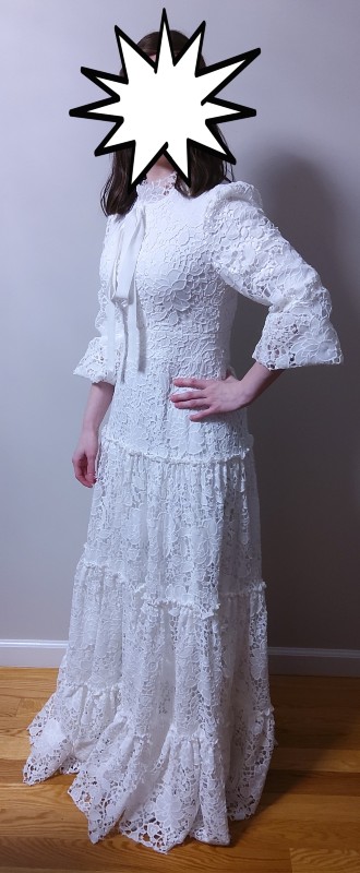Designer ivory lace gown for sale