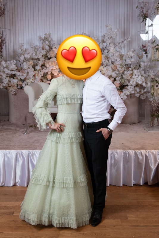 Soft Green Valentino Lace Gown for sale