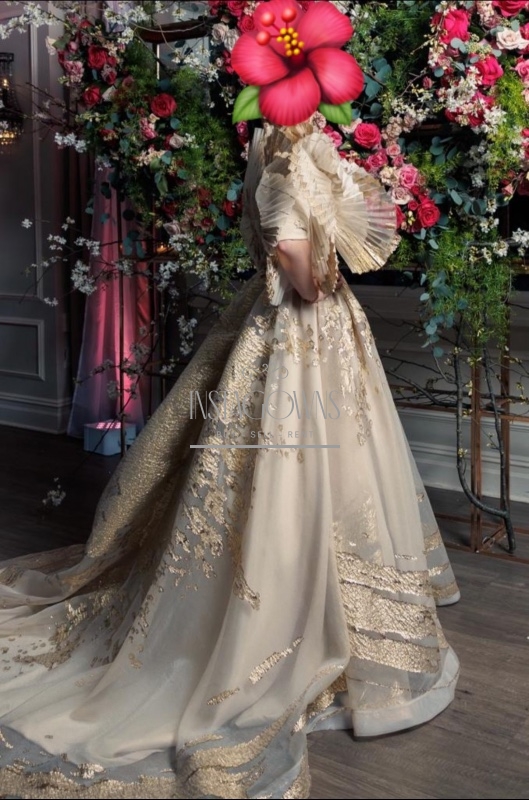 Showstopper gold gown for sale
