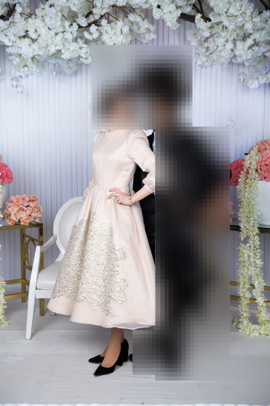 Stunning Custom Made Designer Fabric Dress for sale