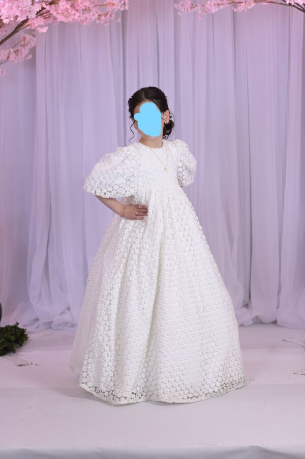 Beautiful white lace girls gown for sale